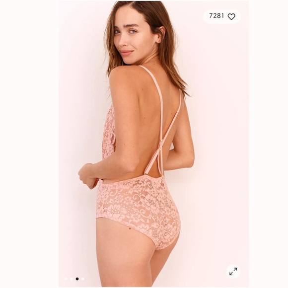 Free People-Comin' In Haht Bodysuit-Copper Rose - Picture 5 of 10
